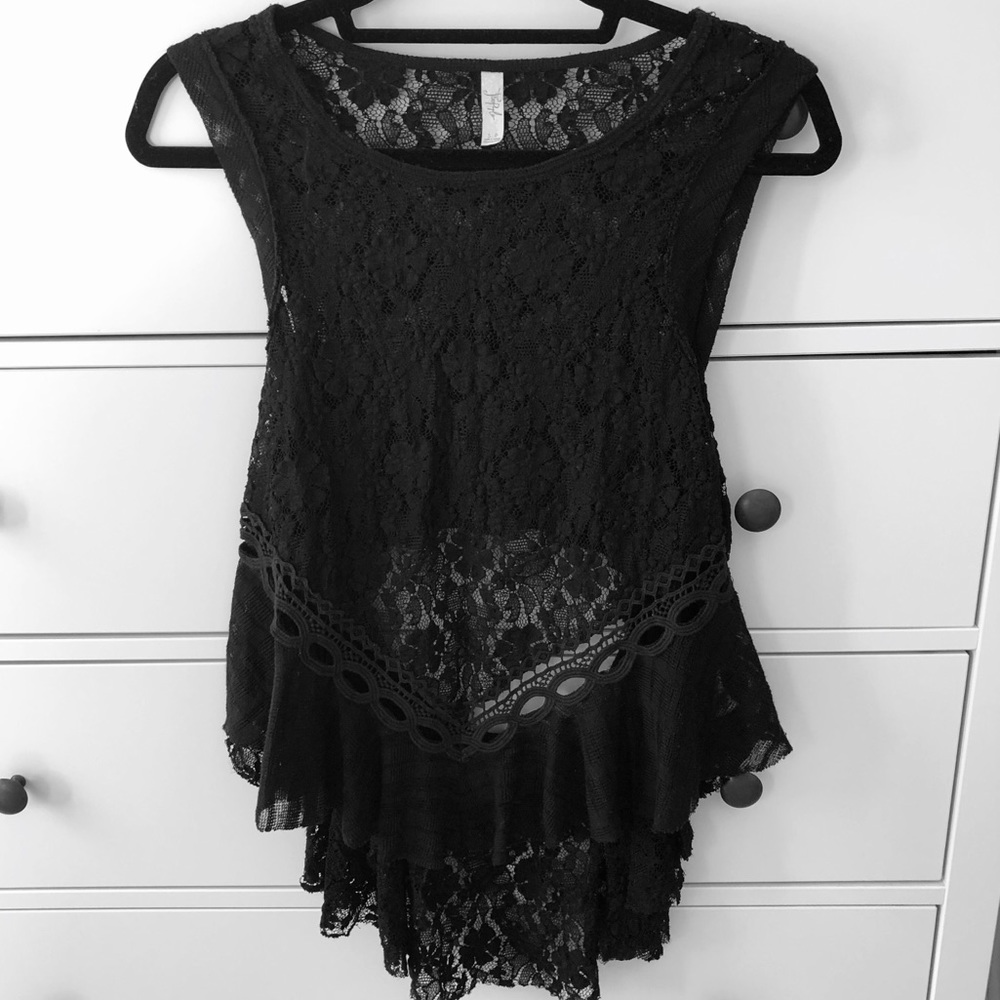 Black Lace Blouse from Free People